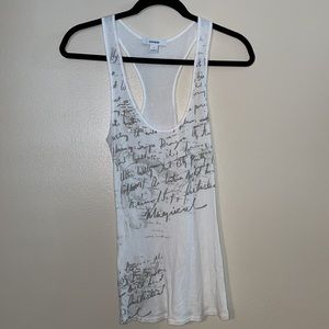 White EXPRESS Graphic Racerback Tank Top